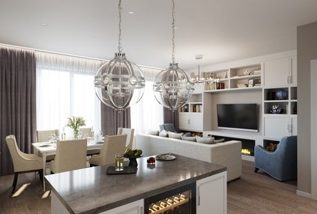 Квартира 103 кв.м. в стиле Американская классика.