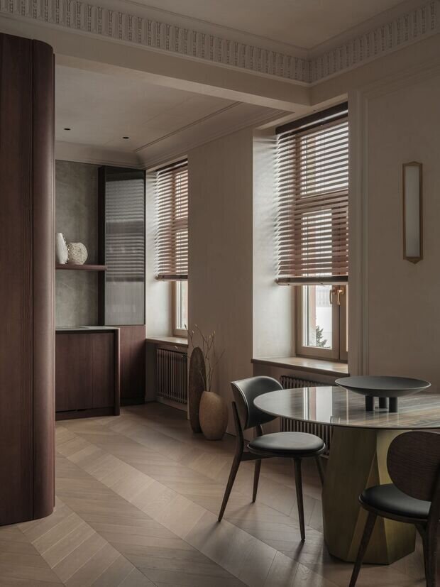 Фотография: Кухня и столовая в стиле Современный, Квартира, Проект дня, 2 комнаты, 60-90 метров, Санкт-Петербруг, современный с элементами классики и роскоши – фото на INMYROOM