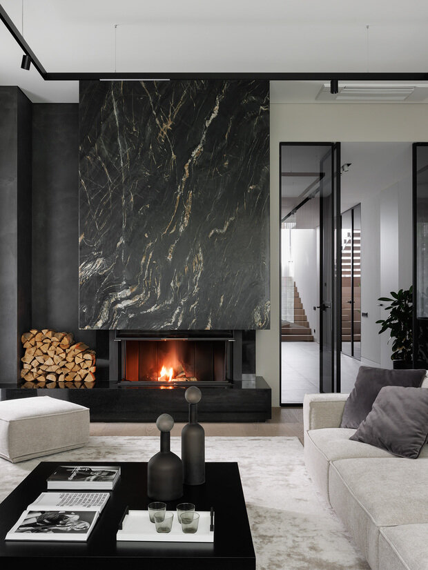 Фотография: Гостиная в стиле Современный, Минимализм, Дом, Проект дня, Санкт-Петербург, Дом и дача, Ленинградская область, 4 и больше, Более 90 метров, Юлия Скачкова – фото на INMYROOM