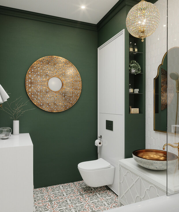 Фотография: Ванная в стиле Классический, Эклектика, Квартира, Проект недели, Монолитный дом, 2 комнаты, 40-60 метров, 60-90 метров, Истра, Andrei Lobin Design Buro, Андрей Лобин – фото на INMYROOM