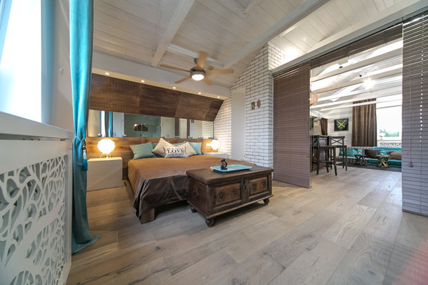 Фотография: Спальня в стиле Прованс и Кантри, Лофт, Скандинавский, Современный, Интерьер комнат, Дача, Дачный ответ, Мансарда – фото на INMYROOM