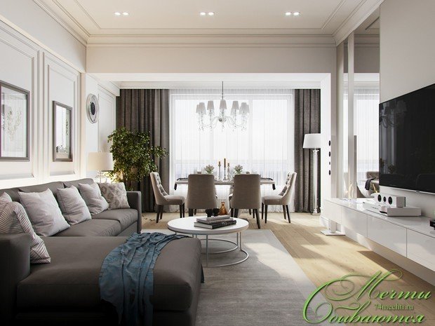 Фото из портфолио Гостиная в стиле лёгкой классики – фотографии дизайна интерьеров на INMYROOM