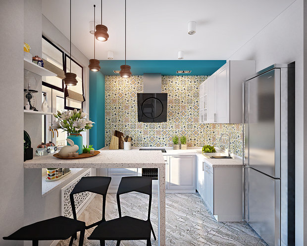 Фото из портфолио Яркая кухня с марокканской плиткой – фотографии дизайна интерьеров на INMYROOM