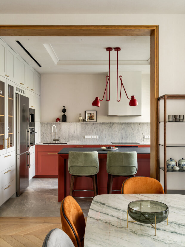 Фотография: Кухня и столовая в стиле Современный, Квартира, Проект дня, Москва, 3 комнаты, Более 90 метров, Эксклюзивные проекты, Александр Сенчугов – фото на INMYROOM