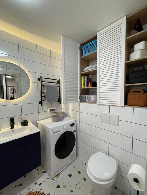 Фотография: Ванная в стиле Скандинавский, Современный, Минимализм, Ремонт на практике – фото на INMYROOM