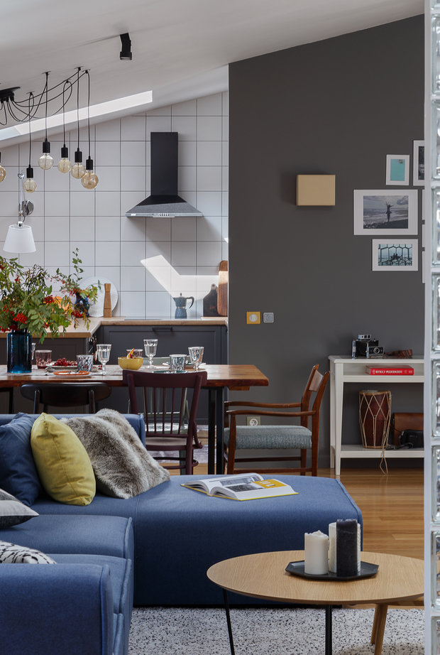 Фотография: Гостиная в стиле Скандинавский, Эклектика, Квартира, Студия, Проект недели, Пермь, 60-90 метров, Студия Ирины Райхер, Ирина Райхер – фото на INMYROOM