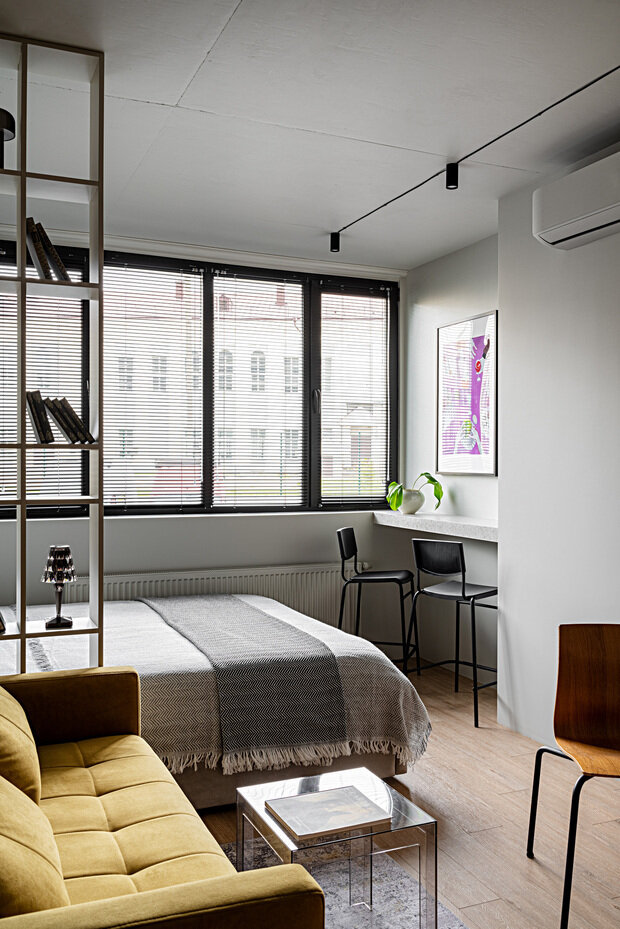 Фотография: Спальня в стиле Современный, Минимализм, Малогабаритная квартира, Квартира, Студия, Проект дня, Казань, до 40 метров, Марьям Разуваева, Антон Разуваев – фото на INMYROOM