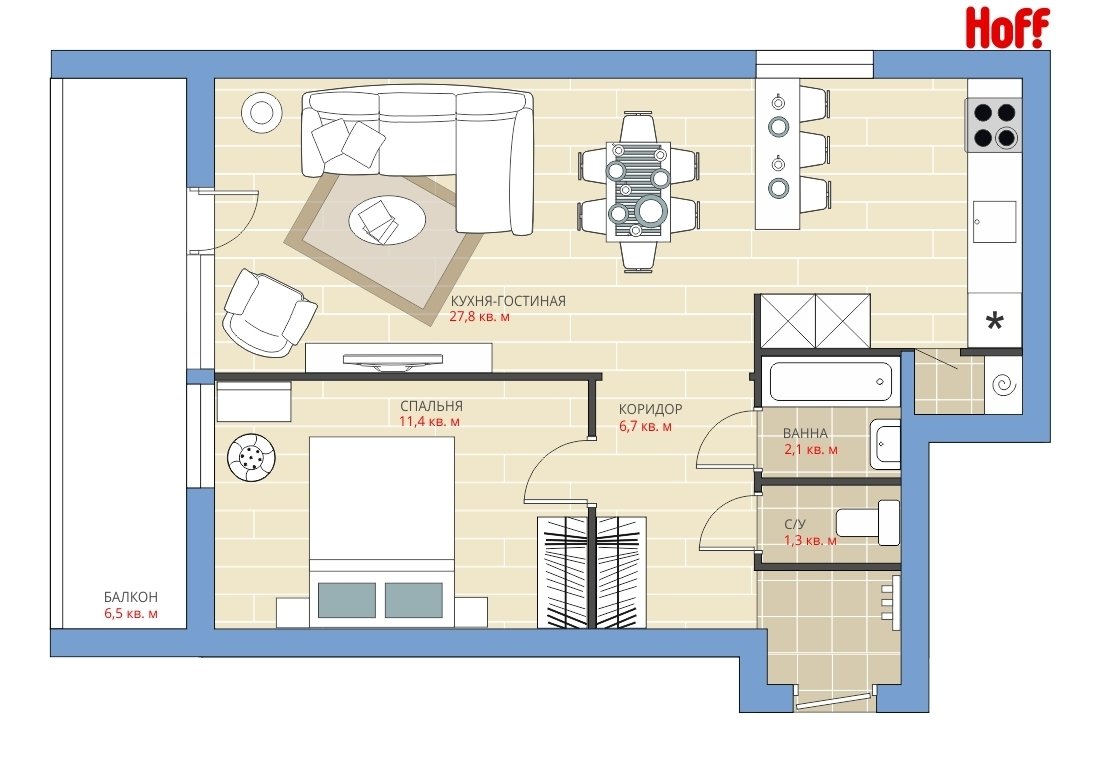 Фотография: в стиле , Квартира, Планировки, HOFF, Перепланировка, HOFF, Анастасия Киселева, II-68, 2 комнаты, 40-60 метров – фото на INMYROOM Фотография: в стиле , Квартира, Планировки, HOFF, Перепланировка, HOFF, Анастасия Киселева, II-68, 2 комнаты, 40-60 метров – фото на INMYROOM