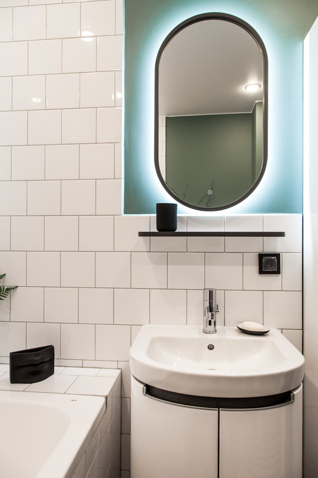 Фотография: Ванная в стиле Скандинавский, Современный, Квартира, Студия, Проект недели, Санкт-Петербург, 1 комната, 40-60 метров, Ирина Викторова – фото на INMYROOM