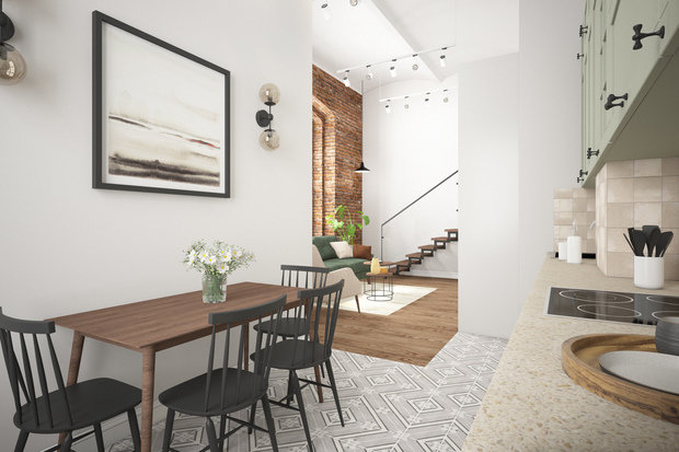 Фотография: Кухня и столовая в стиле Лофт, Детская, Скандинавский, Квартира, Проект недели, Москва – фото на INMYROOM