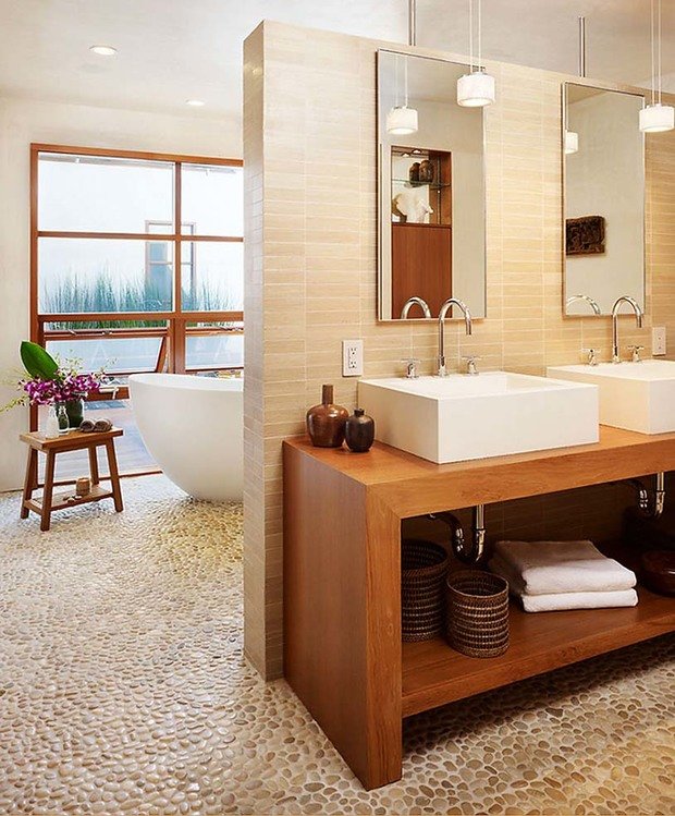 Фото из портфолио Мозаика из морской гальки в интерьере Восточный Фьюжн – фотографии дизайна интерьеров на INMYROOM