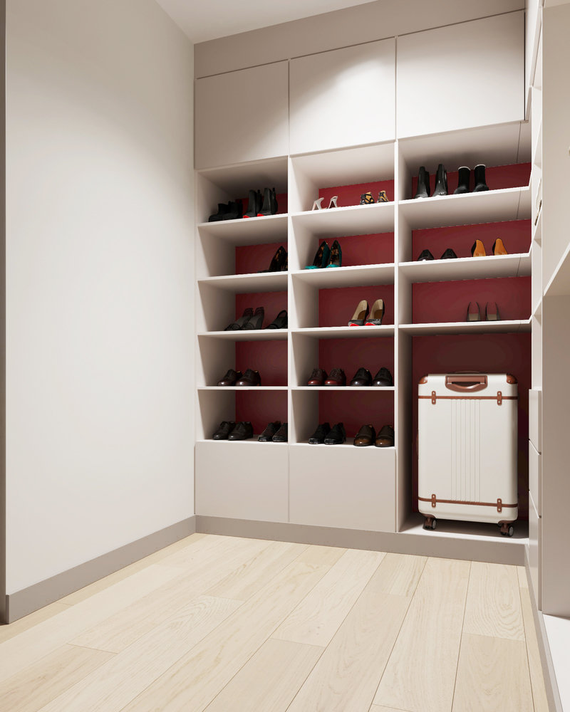 Фотография: Гардеробная в стиле Современный, Квартира, Минимализм, Проект недели, Казань, Монолитный дом, 2 комнаты, Более 90 метров, Алина Нургалиева – фото на INMYROOM