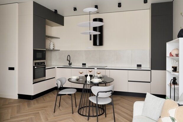 Фотография: Кухня и столовая в стиле Современный, Минимализм, Квартира, Проект недели, Москва, 2 комнаты, 40-60 метров, Елизавета Дорофеева – фото на INMYROOM