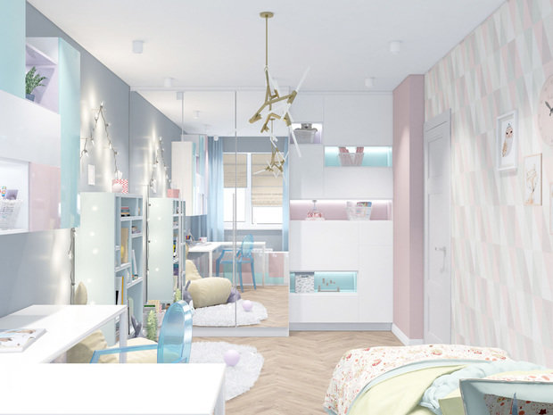 Фото из портфолио Дизайн детской комнаты двухкомнатной квартиры 60,3 кв.м. – фотографии дизайна интерьеров на INMYROOM