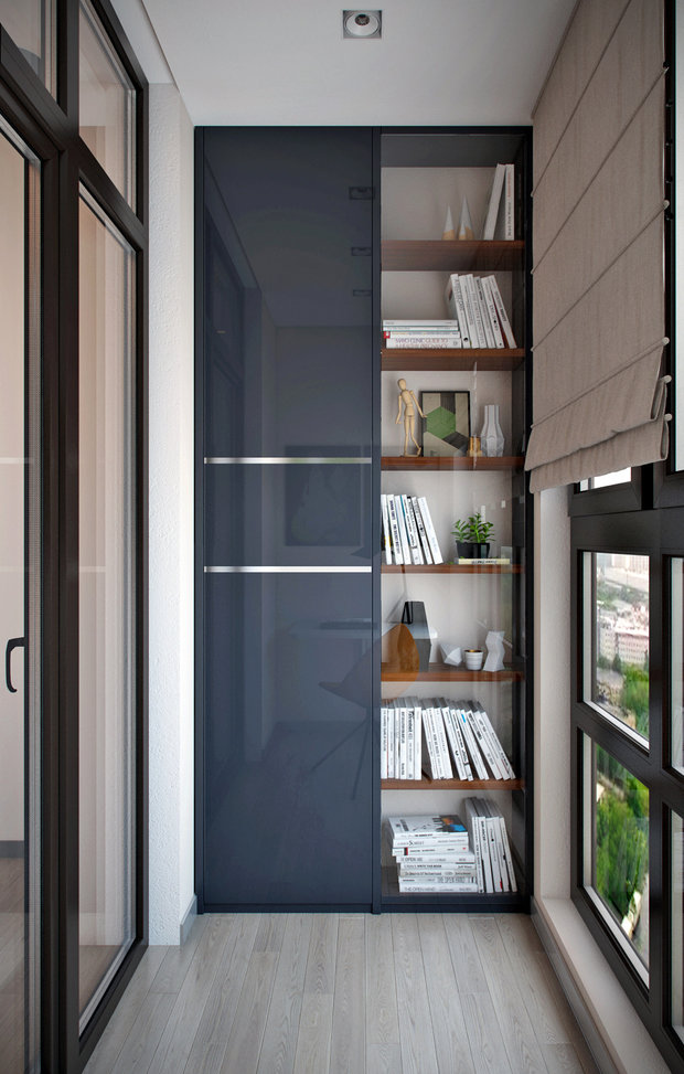 Фотография: Балкон в стиле Современный, Малогабаритная квартира, Квартира, Проект недели, Москва, Михаил Новинский, Ольга Погорелова, Монолитный дом, 1 комната, 40-60 метров, Марк Гришин – фото на INMYROOM