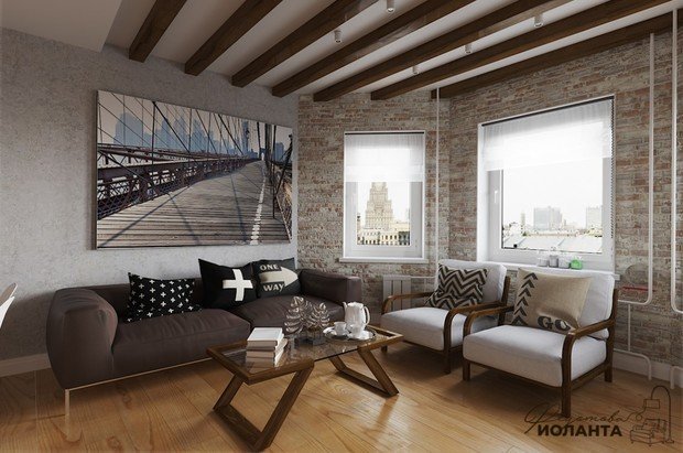 Фото из портфолио Гостиная Лофт – фотографии дизайна интерьеров на INMYROOM