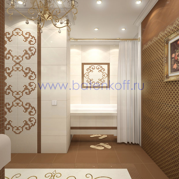 Фото из портфолио Дизайн проект ванной в классическом стиле на Юмашева от дизайн студии Батенькофф. – фотографии дизайна интерьеров на InMyRoom.ru