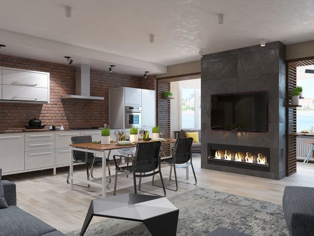 Фото из портфолио Гостиная в стиле лофт – фотографии дизайна интерьеров на INMYROOM