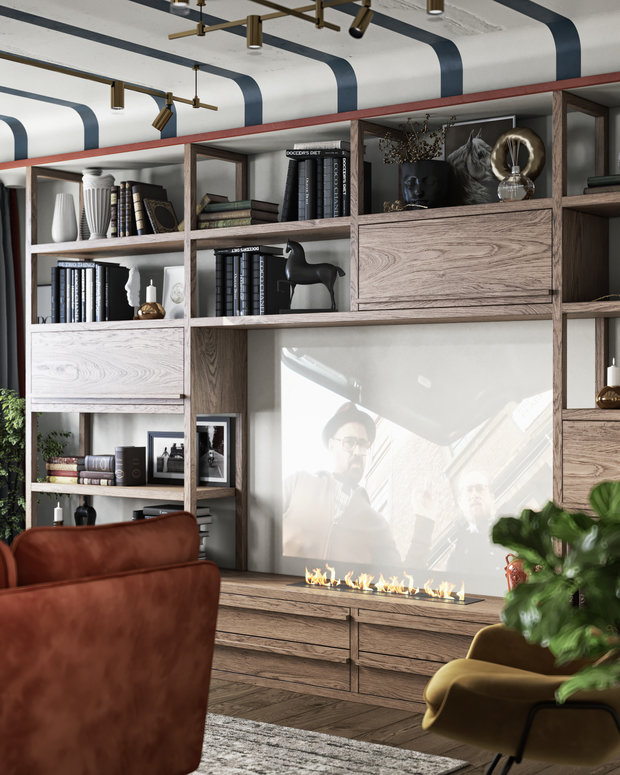 Фотография: Гостиная в стиле Современный, Эклектика, Квартира, Проект дня, Санкт-Петербург, ToTaste Studio, 3 комнаты, 60-90 метров, Более 90 метров – фото на INMYROOM