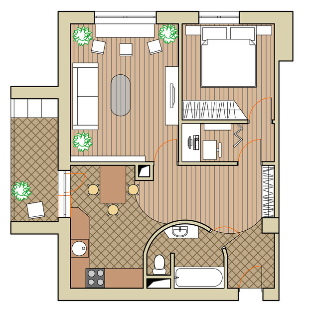 Фотография: Планировки в стиле , Квартира, Дома и квартиры, Перепланировка, II-67 – фото на INMYROOM