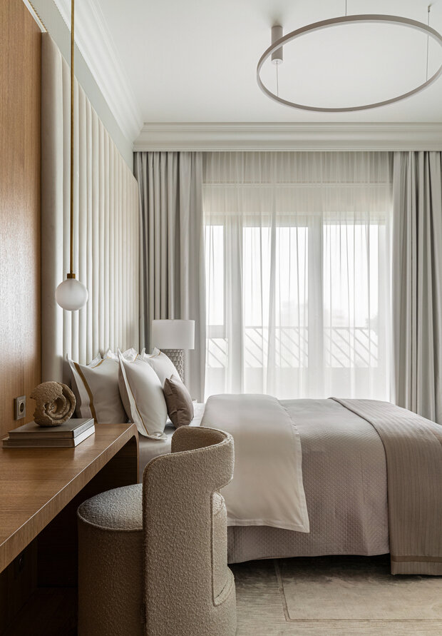 Фотография: Спальня в стиле Классический, Современный, Квартира, Проект дня, Москва, 3 комнаты, 60-90 метров, Ирина Шевченко – фото на INMYROOM