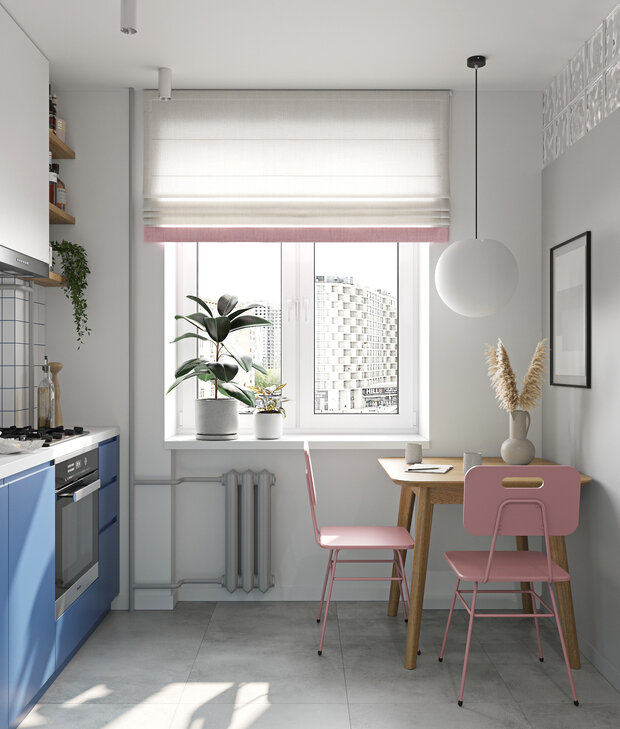 Фотография: Кухня и столовая в стиле Скандинавский, Современный, Минимализм, Малогабаритная квартира, Квартира, Проект дня, Москва, Кирпичный дом, 1 комната, до 40 метров, Винтажный, Анастасия Родина, II-18-01/09 – фото на INMYROOM