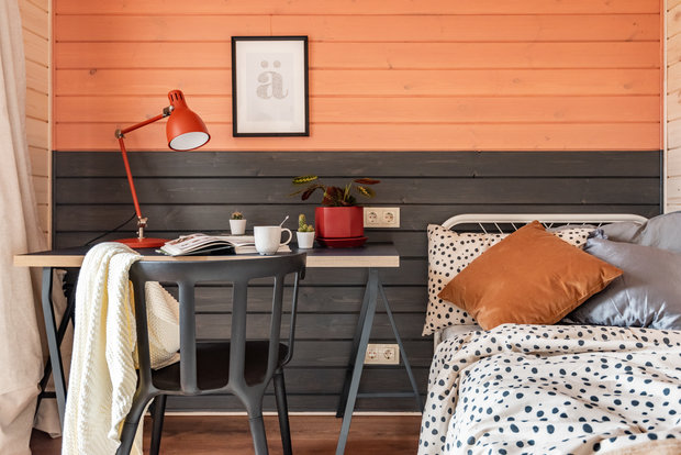 Фотография: Спальня в стиле Скандинавский, Дом, Проект недели, Дача, Дом и дача, 3 комнаты, 40-60 метров, Дарья Сергиенко, Челябинская область – фото на INMYROOM