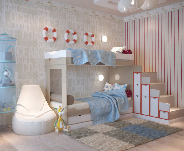 Фото из портфолио Детская комната в сырном стиле – фотографии дизайна интерьеров на INMYROOM