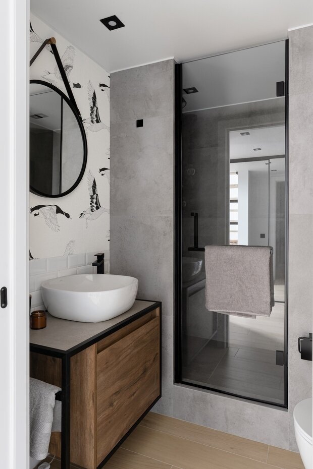 Фотография: Ванная в стиле Скандинавский, Современный, Малогабаритная квартира, Квартира, Студия, Проект недели, Санкт-Петербург, Монолитный дом, до 40 метров, Look Like Design, Наталия Лукьянчикова – фото на INMYROOM