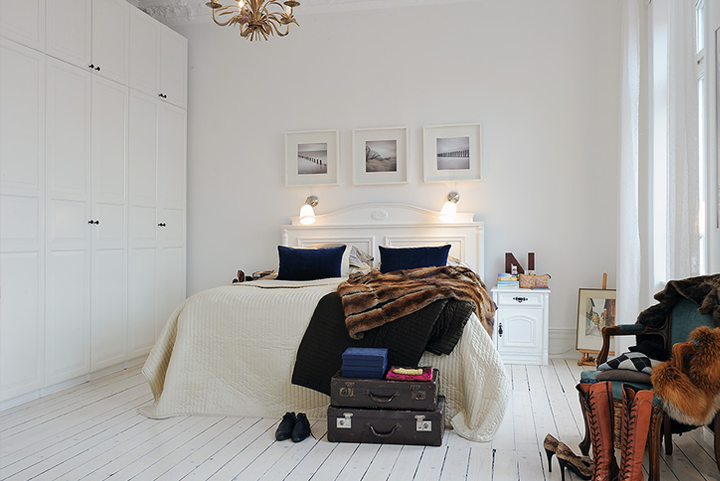 Фотография: Спальня в стиле Скандинавский, Квартира, Швеция, Дизайн интерьера – фото на INMYROOM Фотография: Спальня в стиле Скандинавский, Квартира, Швеция, Дизайн интерьера – фото на INMYROOM