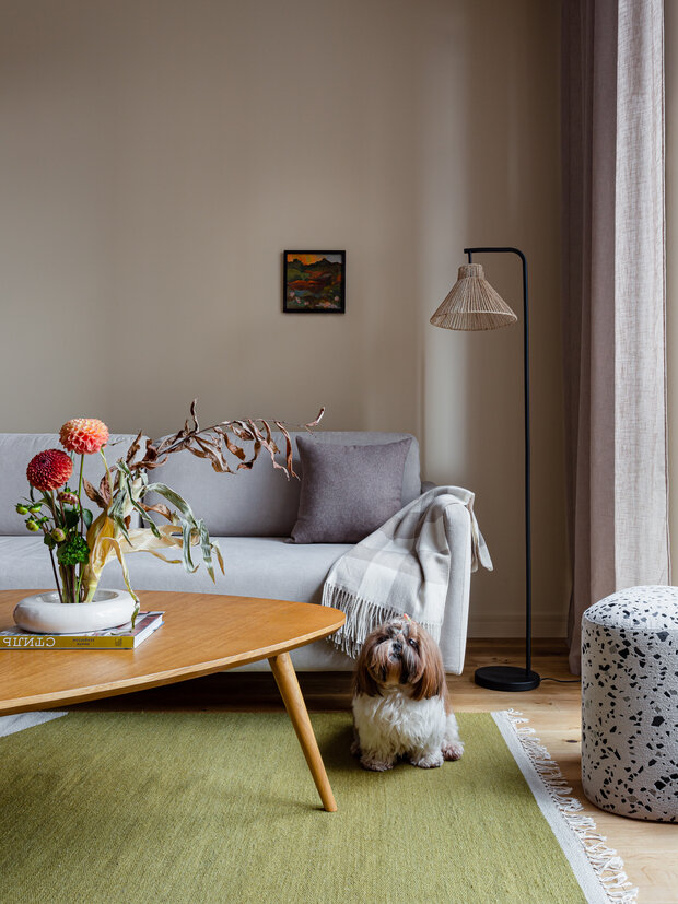 Фотография: Гостиная в стиле Современный, Джапанди, Квартира, Проект дня, Екатеринбург, 2 комнаты, 60-90 метров, Анастасия Заркуа – фото на INMYROOM