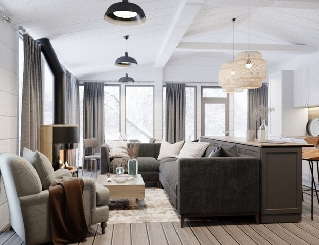 Фото из портфолио Загородный дом 80 кв.м – фотографии дизайна интерьеров на INMYROOM