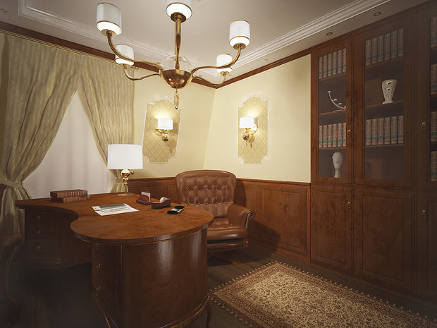 Фото из портфолио Дизайн рабочего кабинета в классическом стиле  – фотографии дизайна интерьеров на INMYROOM