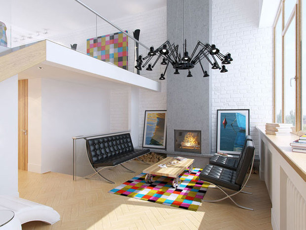 Фото из портфолио Дизайн интерьера двухуровневой квартиры в стиле loft – фотографии дизайна интерьеров на INMYROOM