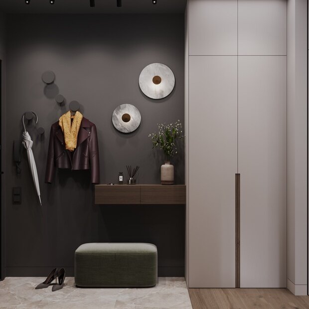 Фотография: Прихожая в стиле Современный, Минимализм, Квартира, Проект недели, Москва, Панельный дом, 2 комнаты, 40-60 метров, KSInteriors – фото на INMYROOM