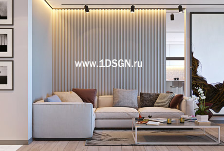 Дизайн интерьера Гостиная-кухня-прихожая в квартире г. Екатеринбург