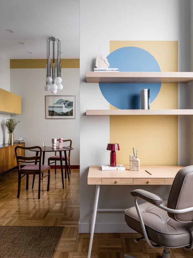 Фотография: Кабинет в стиле Современный, Эклектика, Винтажный, Малогабаритная квартира, Квартира, Проект недели, Монолитный дом, 2 комнаты, 40-60 метров, Москав – фото на INMYROOM