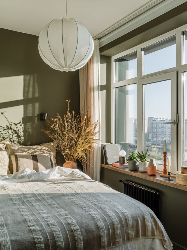 Фотография: Спальня в стиле Скандинавский, Малогабаритная квартира, Квартира, Проект недели, Московский, 2 комнаты, до 40 метров, Елена Соренсен – фото на INMYROOM