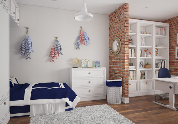 Фотография: Детская в стиле Прованс и Кантри, Лофт, Современный, Квартира, Проект недели, Москва, Студия 3.14, Тимур Абдрахманов, Ирина Леготкина, новостройка, Монолитный дом, 3 комнаты, 60-90 метров – фото на INMYROOM