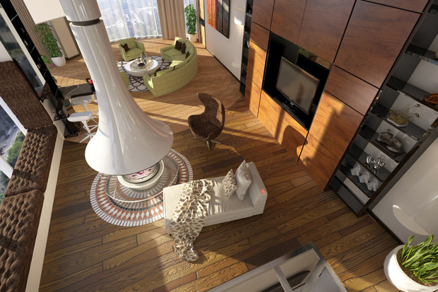 Фото из портфолио Пентхаус двухуровневый – фотографии дизайна интерьеров на INMYROOM