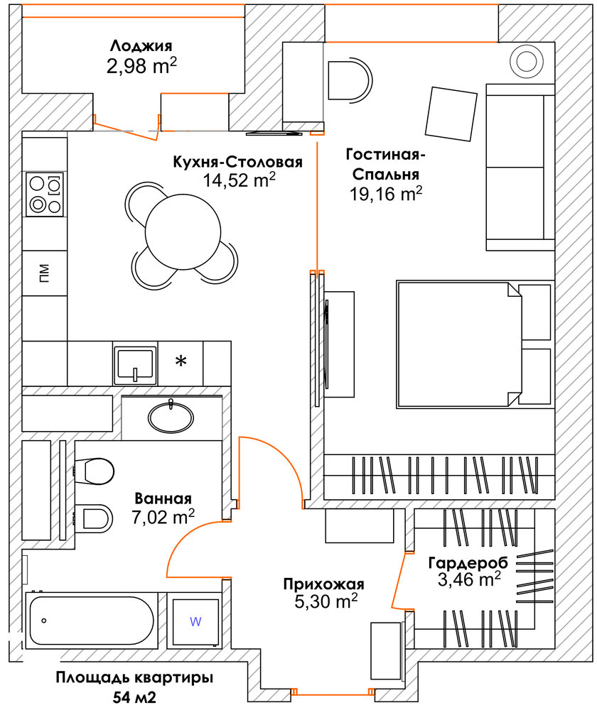 Фотография: Планировки в стиле , Современный, Квартира, Проект недели, Москва, Ирина Кривцова, Монолитный дом, 1 комната, 40-60 метров – фото на INMYROOM Фотография: Планировки в стиле , Современный, Квартира, Проект недели, Москва, Ирина Кривцова, Монолитный дом, 1 комната, 40-60 метров – фото на INMYROOM