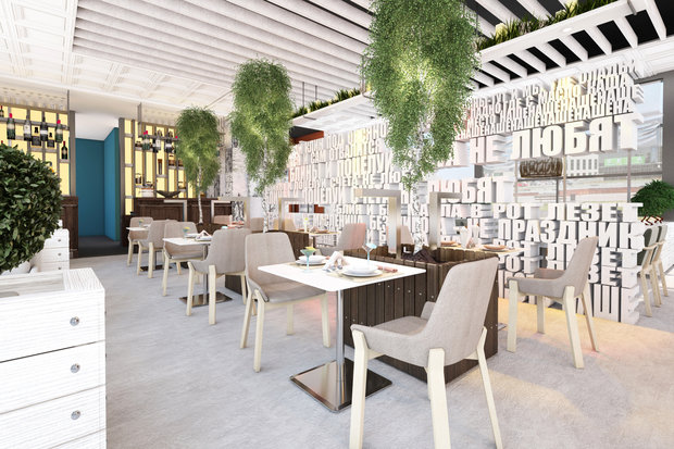 Фото из портфолио Кафе БлинКлуб – фотографии дизайна интерьеров на INMYROOM