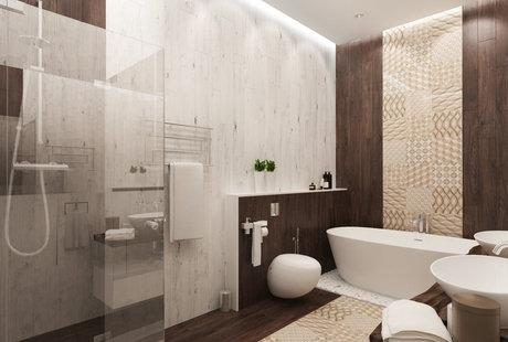 Ванная. Квартира 127 м2, Курортный проспект, Сочи