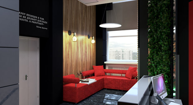 Фото из портфолио Фойе компании Суши Сет с элементами стиля Loft. – фотографии дизайна интерьеров на INMYROOM