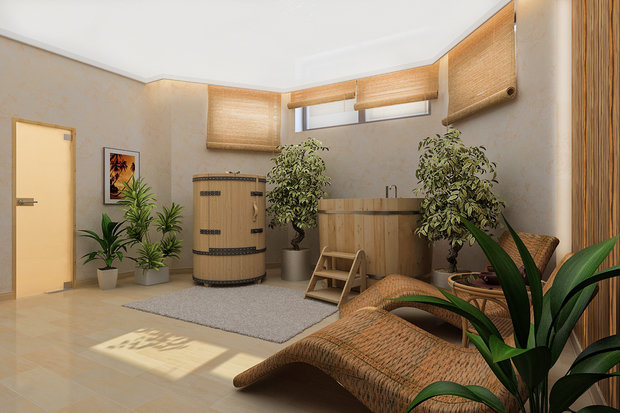 Фото из портфолио Коттедж - Гармония с природой SPA - цокольный этаж – фотографии дизайна интерьеров на INMYROOM
