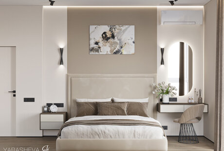 Дизайн интерьера спальни в ЖК Fresh (Фреш) 92 м кв. от Yarasheva Studio Design
