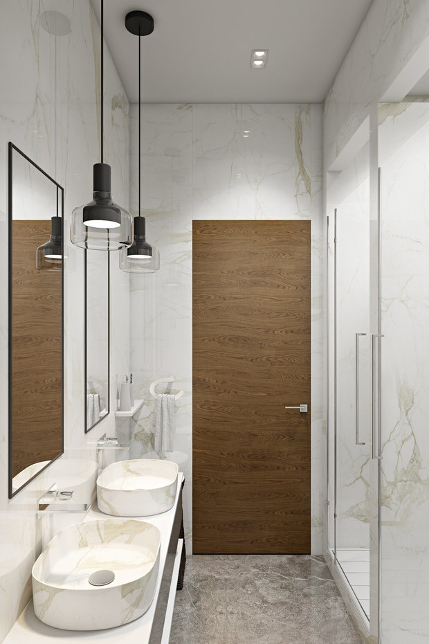 Фотография: Ванная в стиле Минимализм, Скандинавский, Современный, Квартира, Miele, Проект недели, Санкт-Петербург, Монолитный дом, 4 и больше, Более 90 метров, Fisheye Studio – фото на INMYROOM