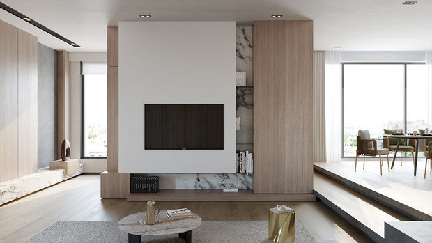 Фото из портфолио Безмятежно стильный интерьер в белых и деревянных тонах – фотографии дизайна интерьеров на INMYROOM