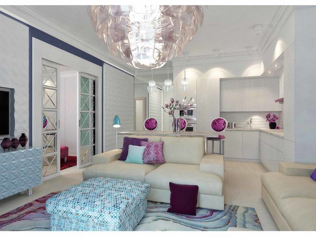 Фото из портфолио "Клубника, пионы и седьмое небо". Проект квартиры 105 кв.м. – фотографии дизайна интерьеров на INMYROOM