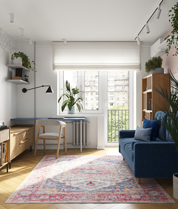 Фотография: Гостиная в стиле Скандинавский, Современный, Минимализм, Малогабаритная квартира, Квартира, Проект дня, Москва, Кирпичный дом, 1 комната, до 40 метров, Винтажный, Анастасия Родина, II-18-01/09 – фото на INMYROOM